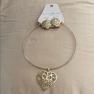 NWT necklace and earnings set from French laundry